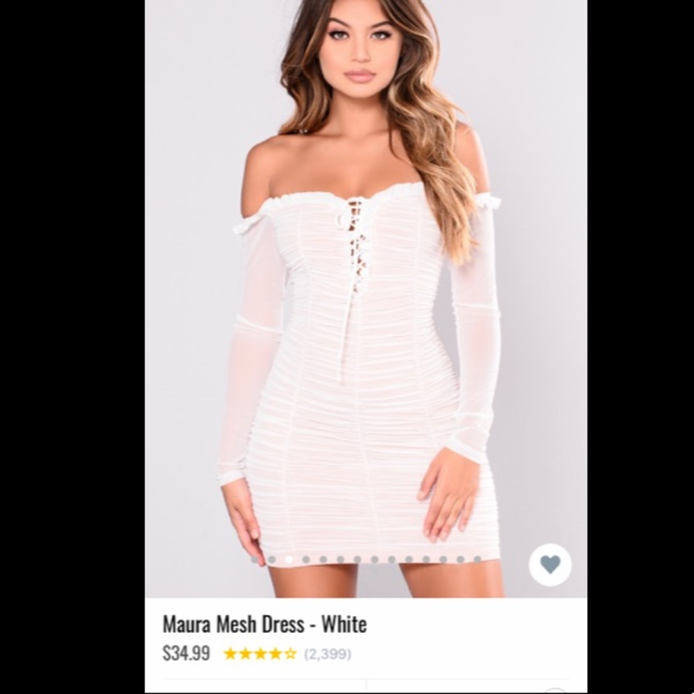 Fashion nova white dress worn once